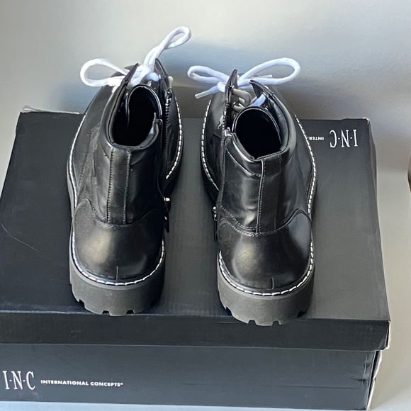 INC International Concepts Men's Black Ivan Lace-Up Boots | Mens 9 - Picture 5 of 6